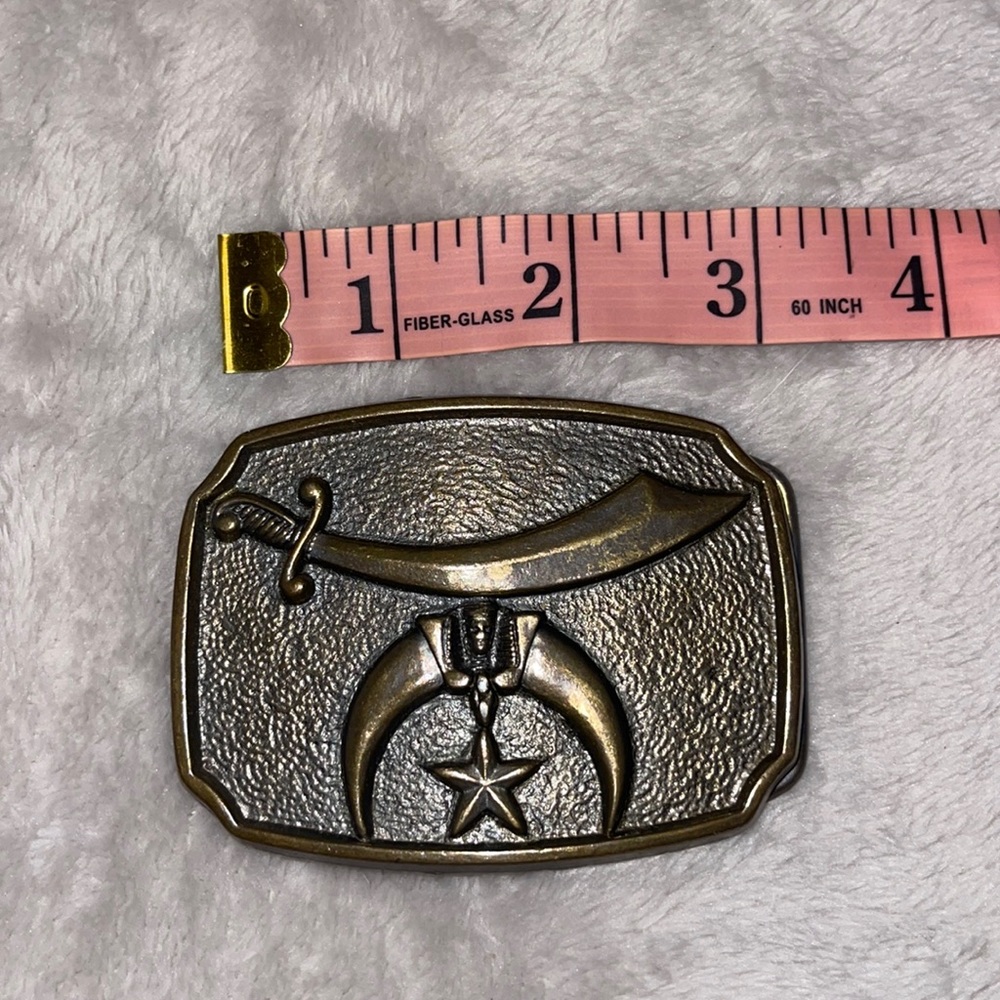 Shriner Mason Masonic Freemason Masonry Fraternal Retro Solid Brass 1970s